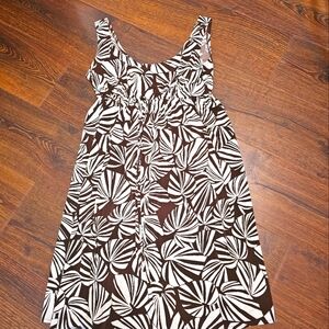 London Times Size 10 Women's Brown White Sleeveless Poly Spandex Pullover Dress